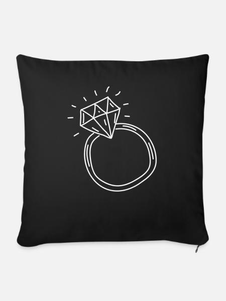 Hochzeit - Sofakissenbezug 45 x 45 cm - Schwarz