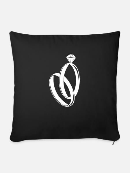 Hochzeit - Sofakissenbezug 45 x 45 cm - Schwarz