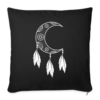 Dream catcher crescent moon open to the right - Sofa pillowcase 17,3'' x 17,3'' (45 x 45 cm) - black - Front
