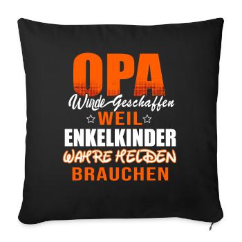 Opa - Wahrer Held - Sofakissenbezug 45 x 45 cm - Schwarz - Vorne