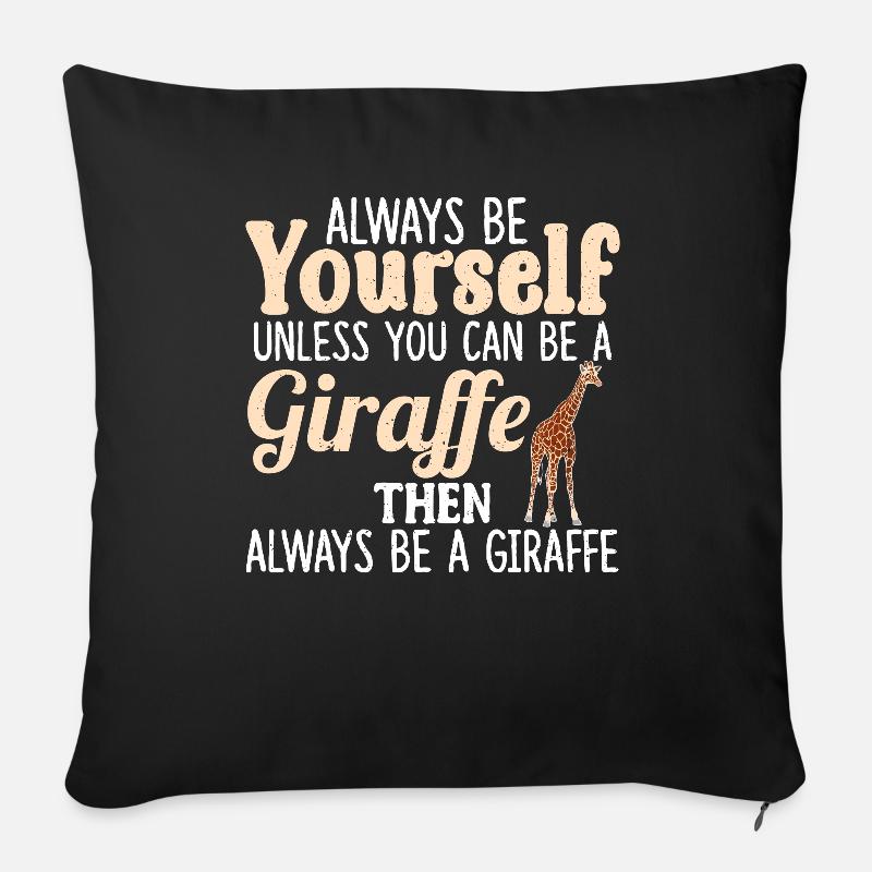 Giraffe - Sofakissenbezug 45 x 45 cm - Schwarz