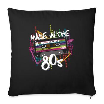Made in the 80s Cassette 80s - Sofa pillowcase 17,3'' x 17,3'' (45 x 45 cm) - black - Front