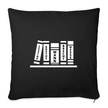 Lessing, Goethe, homme, Brecht, Hesse - Housse de coussin décorative 45 x 45 cm - noir - Devant