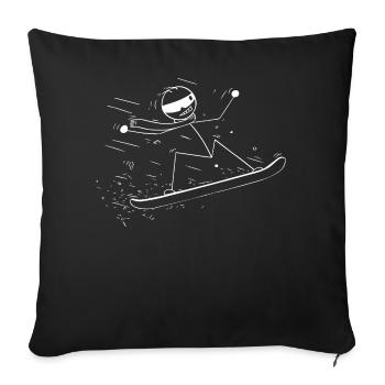 Jumping snowboard rider - Sofa pillowcase 17,3'' x 17,3'' (45 x 45 cm) - black - Front