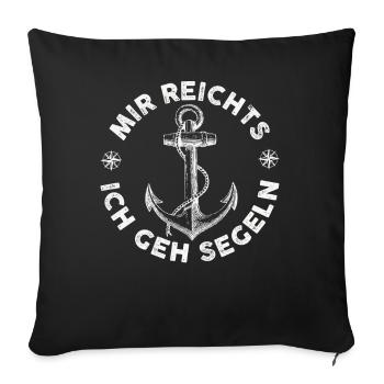 Sailing gift graphics to boat on boat design - Sofa pillowcase 17,3'' x 17,3'' (45 x 45 cm) - black - Front