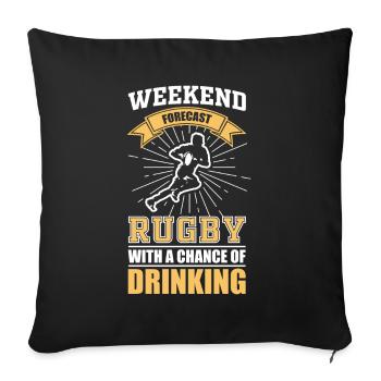 Rugby Freizeit - Sofakissenbezug 45 x 45 cm - Schwarz - Vorne