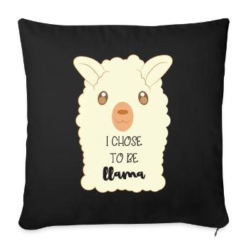 Lama Alpaca - Sofa pillowcase 17,3'' x 17,3'' (45 x 45 cm) - black - Front