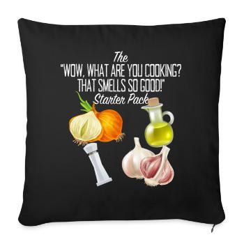 Cooking Starter Pack For chefs cook kitchen chef - Sofa pillowcase 17,3'' x 17,3'' (45 x 45 cm) - black - Front