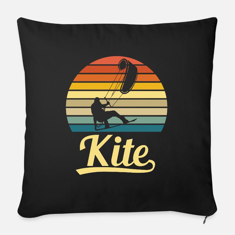 Kitesurfen Kite Kitesurfer Wassersport - Sofakissenbezug 45 x 45 cm - Schwarz