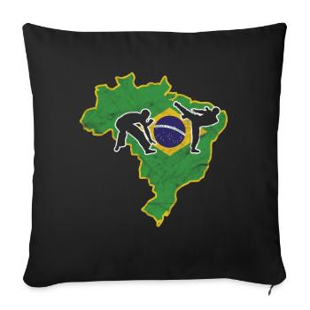 Capoeira Brésil - Housse de coussin décorative 45 x 45 cm - noir - Devant