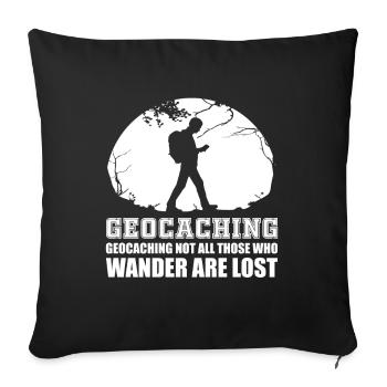 Geocaching - Sofakissenbezug 45 x 45 cm - Schwarz - Vorne
