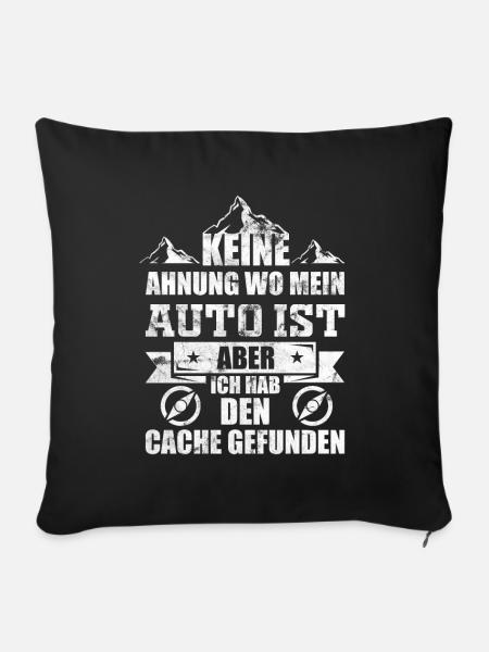 Geocaching Cache - Sofakissenbezug 45 x 45 cm - Schwarz