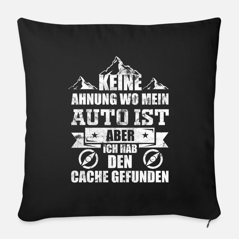 Geocaching Cache - Sofakissenbezug 45 x 45 cm - Schwarz