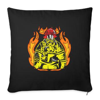 fire brigade - Sofa pillowcase 17,3'' x 17,3'' (45 x 45 cm) - black - Front
