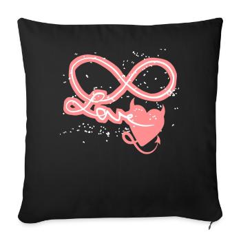 Infinity Sign forever in Love! - Sofa pillowcase 17,3'' x 17,3'' (45 x 45 cm) - black - Front