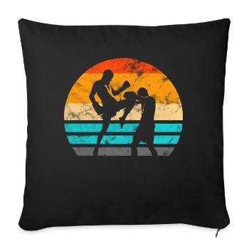 Muay Thai Thai boxing - Sofa pillowcase 17,3'' x 17,3'' (45 x 45 cm) - black - Front