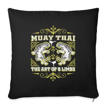Muay Thai - Sofakissenbezug 45 x 45 cm - Schwarz - Vorne