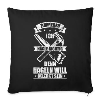 Zimmerer Zimmermann - Sofakissenbezug 45 x 45 cm - Schwarz - Vorne
