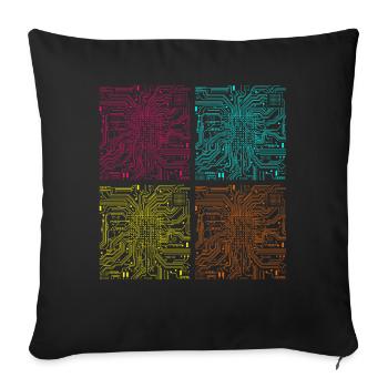 CPU processor computer scientist computer - Sofa pillowcase 17,3'' x 17,3'' (45 x 45 cm) - black - Front