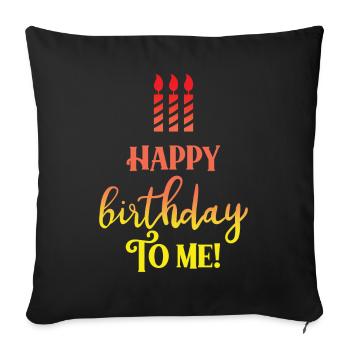 joyeux anniversaire - Housse de coussin décorative 45 x 45 cm - noir - Devant
