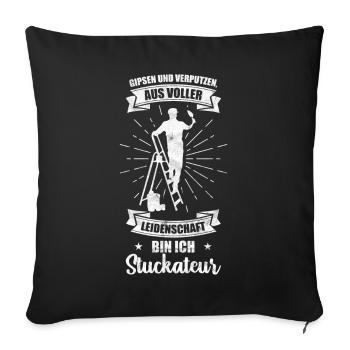 Stuckateur - Sofakissenbezug 45 x 45 cm - Schwarz - Vorne