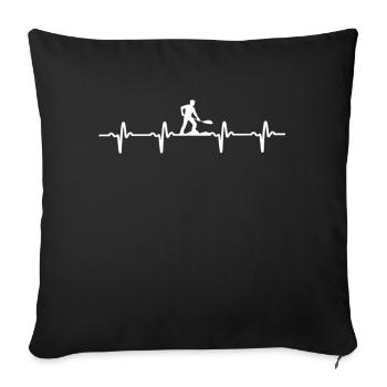 Road builder heartbeat - Sofa pillowcase 17,3'' x 17,3'' (45 x 45 cm) - black - Front
