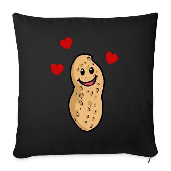 Romantic peanut love heart friendship - Sofa pillowcase 17,3'' x 17,3'' (45 x 45 cm) - black - Front