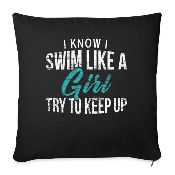 Nageuse - Housse de coussin décorative 45 x 45 cm - noir - Devant
