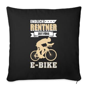 E-Biker & Rentner - Sofakissenbezug 45 x 45 cm - Schwarz - Vorne