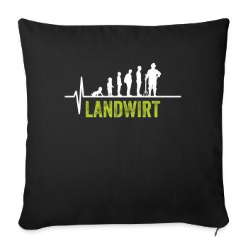 Landwirt - Wir rufen zu Tisch! - Sofakissenbezug 45 x 45 cm - Schwarz - Vorne