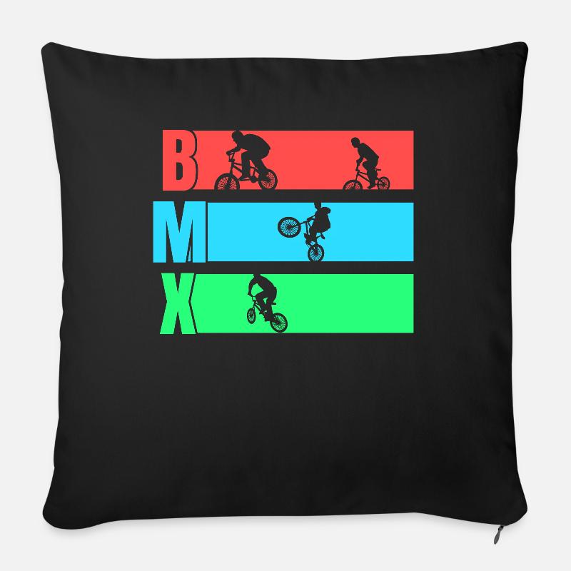 BMX - Housse de coussin décorative 45 x 45 cm - noir