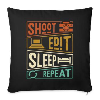 Retouche photo photographe - Housse de coussin décorative 45 x 45 cm - noir - Devant