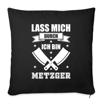 Metzger - Sofakissenbezug 45 x 45 cm - Schwarz - Vorne