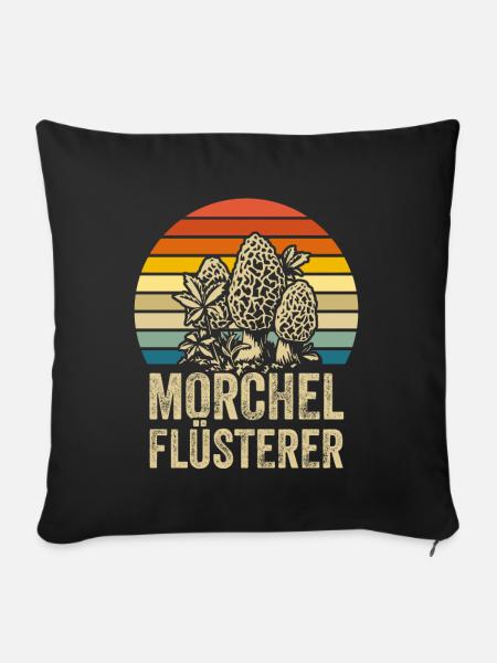 Morchel Flüsterer - Sofakissenbezug 45 x 45 cm - Schwarz