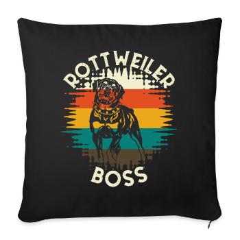 Patron de rottweiler - Housse de coussin décorative 45 x 45 cm - noir - Devant