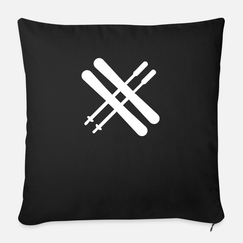 hiver - Housse de coussin décorative 45 x 45 cm - noir