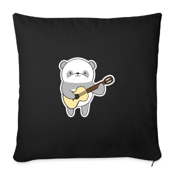 Panda with guitar - Sofa pillowcase 17,3'' x 17,3'' (45 x 45 cm) - black - Front