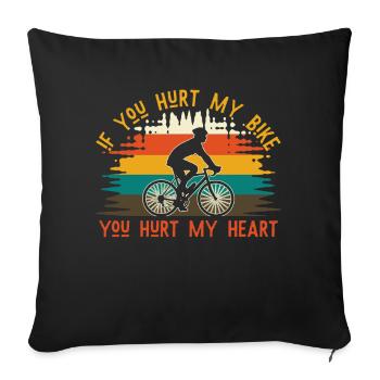 Bicycle heart - Sofa pillowcase 17,3'' x 17,3'' (45 x 45 cm) - black - Front