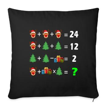 Math Teacher Christmas Bill Ugly Christmas - Sofa pillowcase 17,3'' x 17,3'' (45 x 45 cm) - black - Front
