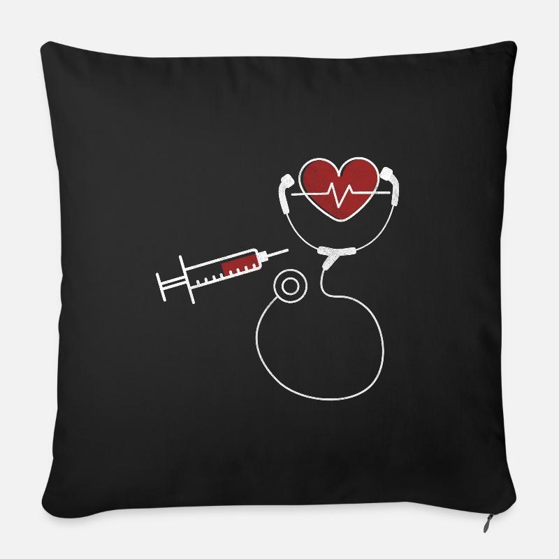 Sanitäter Krankenwagen Bereitschaftsdienst - Sofakissenbezug 45 x 45 cm - Schwarz