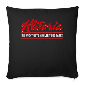 Klitoris witziges und versautes Geschenk - Sofakissenbezug 45 x 45 cm - Schwarz - Vorne