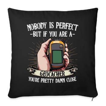 Geocacher Spruch GPS Held - Sofakissenbezug 45 x 45 cm - Schwarz - Vorne