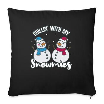 Christmas heartbeat Christmas holiday season - Sofa pillowcase 17,3'' x 17,3'' (45 x 45 cm) - black - Front