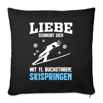 Skispringen - Sofakissenbezug 45 x 45 cm - Schwarz - Vorne