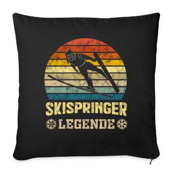 Skispringen Skispringer Winter Sport - Sofakissenbezug 45 x 45 cm - Schwarz - Vorne