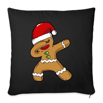 Dabbing biscuit Christmas - Sofa pillowcase 17,3'' x 17,3'' (45 x 45 cm) - black - Front