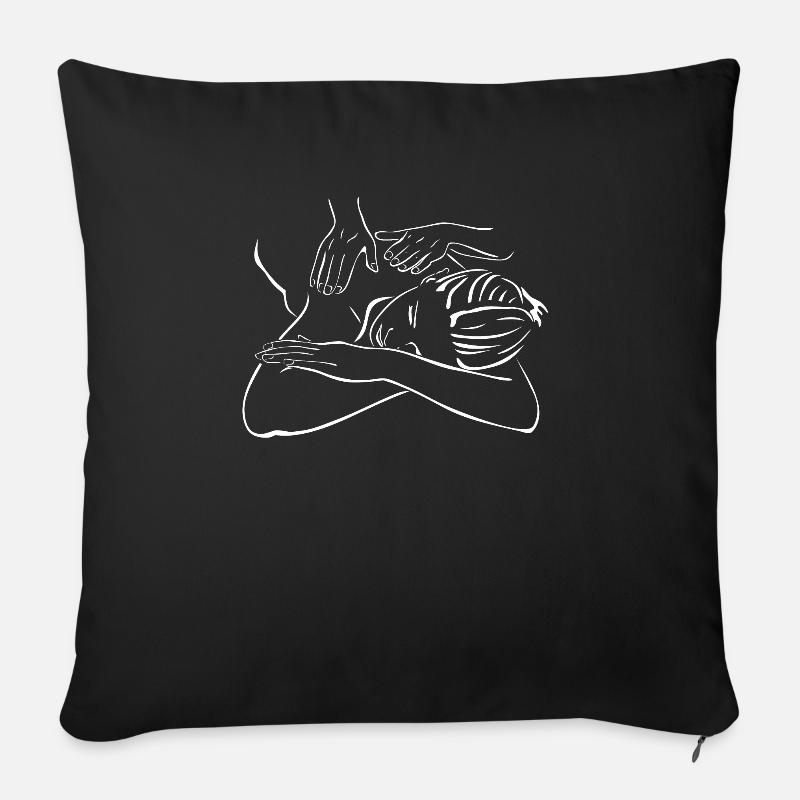massage - Housse de coussin décorative 45 x 45 cm - noir