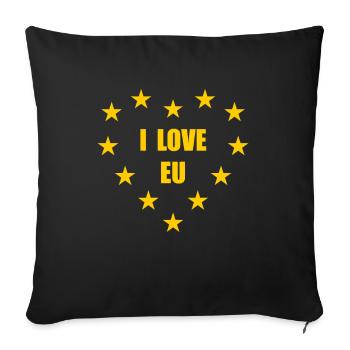 Europe I love EU stars flag European Union - Sofa pillowcase 17,3'' x 17,3'' (45 x 45 cm) - black - Front