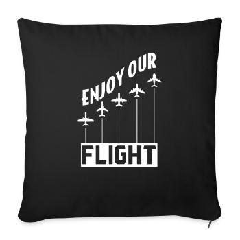 Avion pilote de ligne - Housse de coussin décorative 45 x 45 cm - noir - Devant