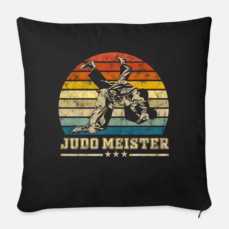 Maître de judo - Housse de coussin décorative 45 x 45 cm - noir